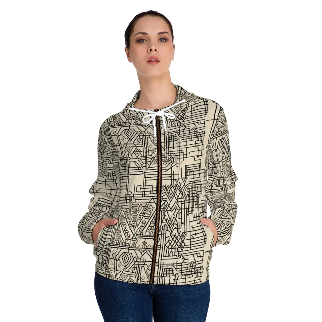 Blueprint Rhapsody on Women's Full-Zip Hoodie — Front On Person