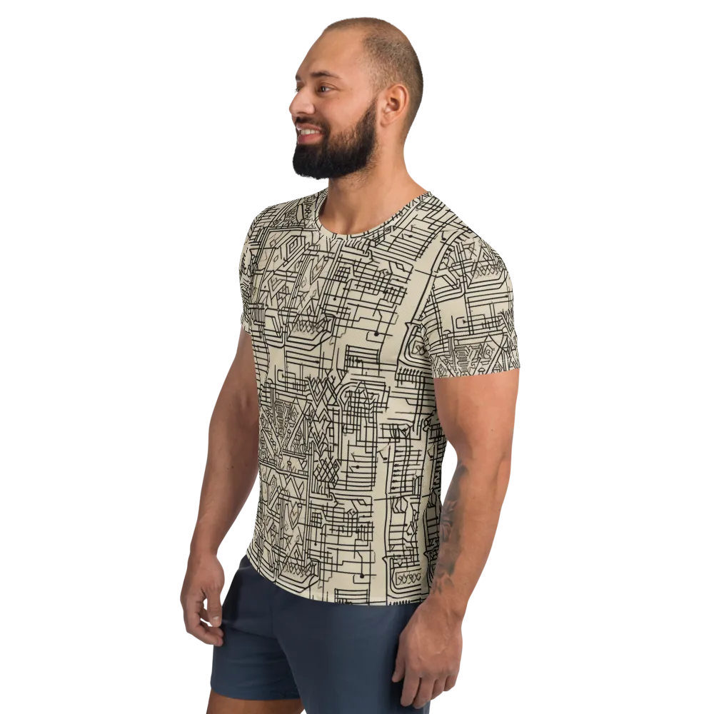 Blueprint Rhapsody on Men's Athletic T-Shirt — Left