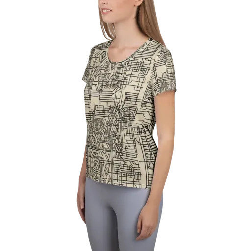 Blueprint Rhapsody on a Women's Athletic T-Shirt