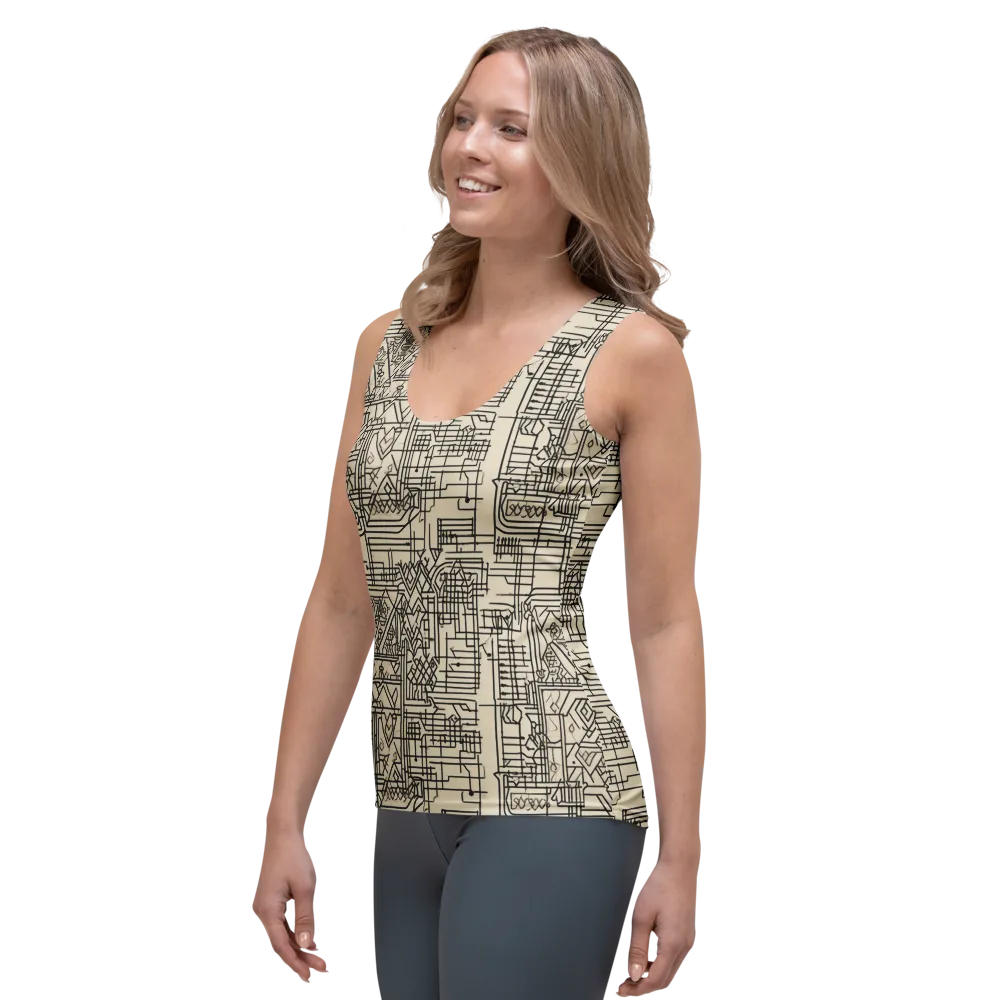 Blueprint Rhapsody on Women's Tank Top — Left Front