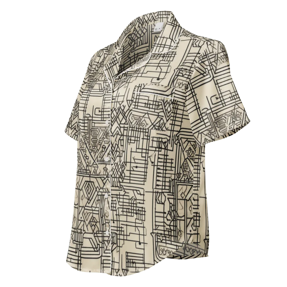 Blueprint Rhapsody on Women's Short Sleeve Pajama Top — Left Front