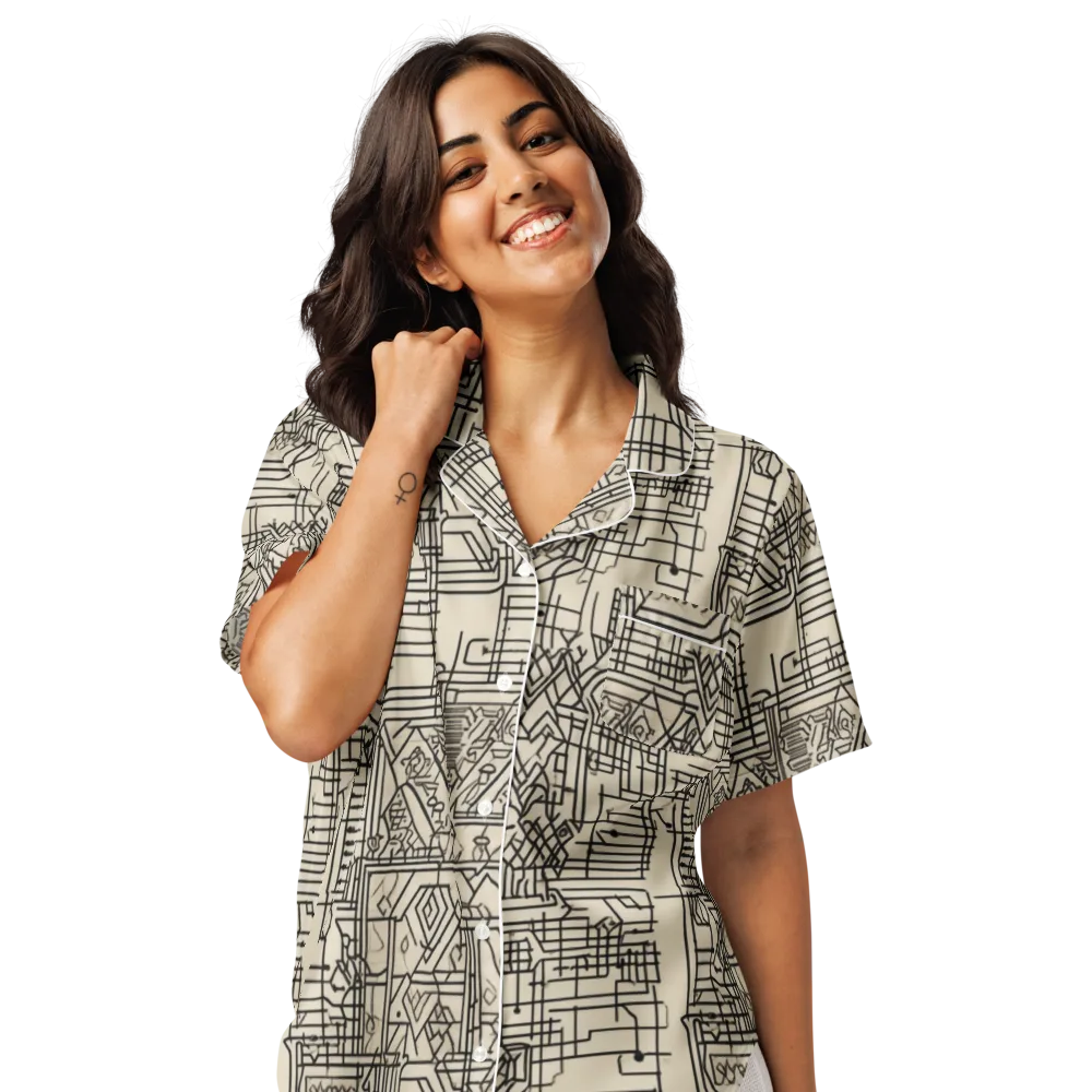 Blueprint Rhapsody on Women's Short Sleeve Pajama Top — Front