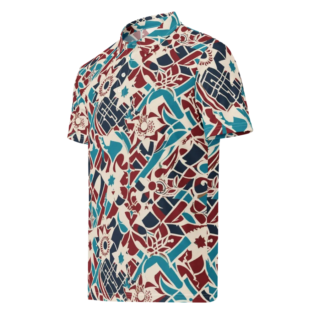 Deco Wildflower on Men's Slim Fit Polo Shirt — Left Front