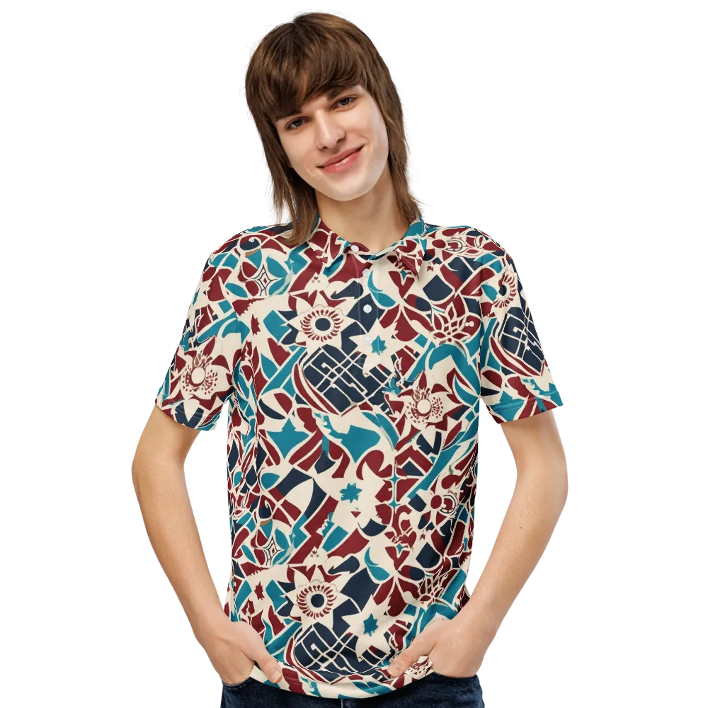 Deco Wildflower on Men's Slim Fit Polo Shirt — Front