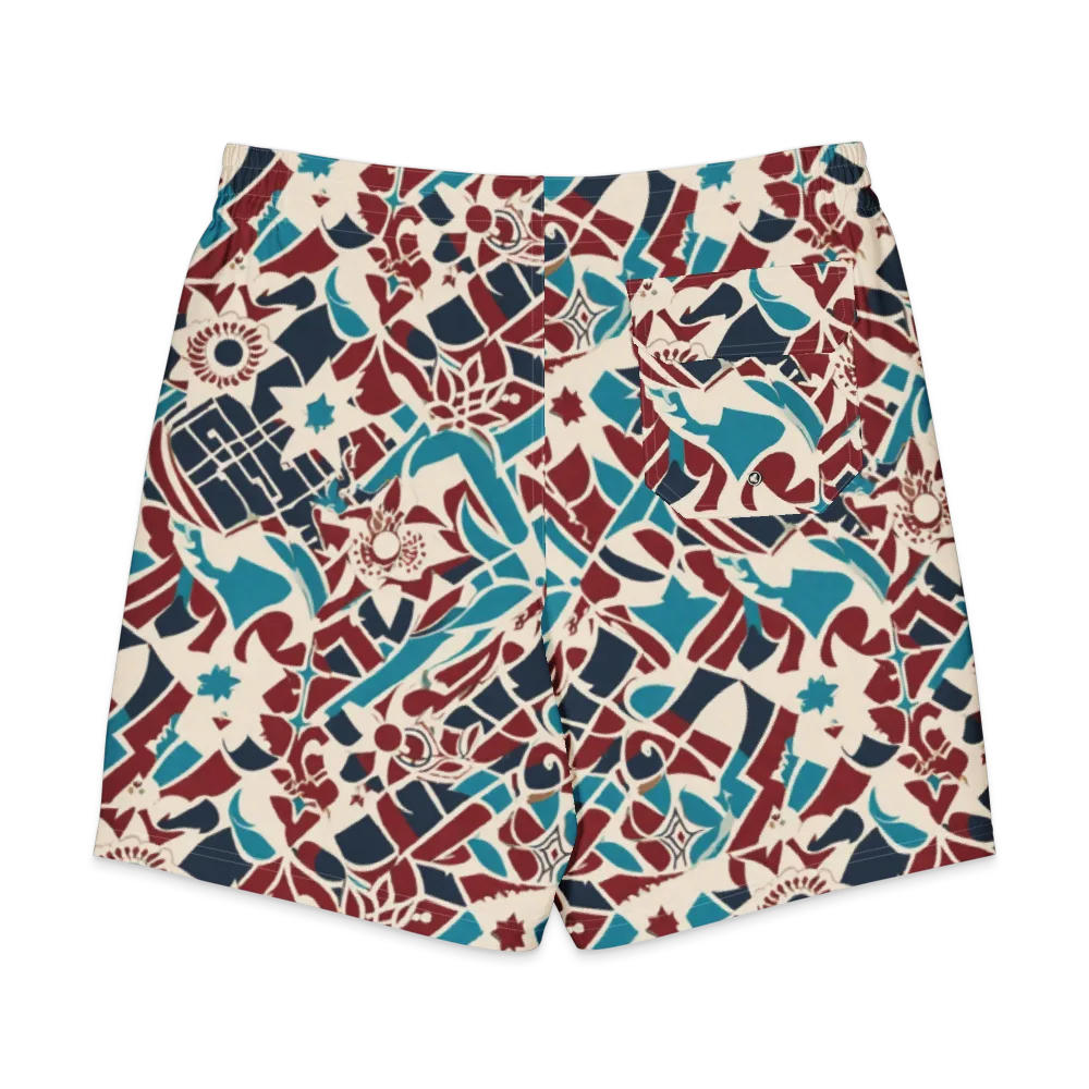 Deco Wildflower on Men's Board Shorts — Back