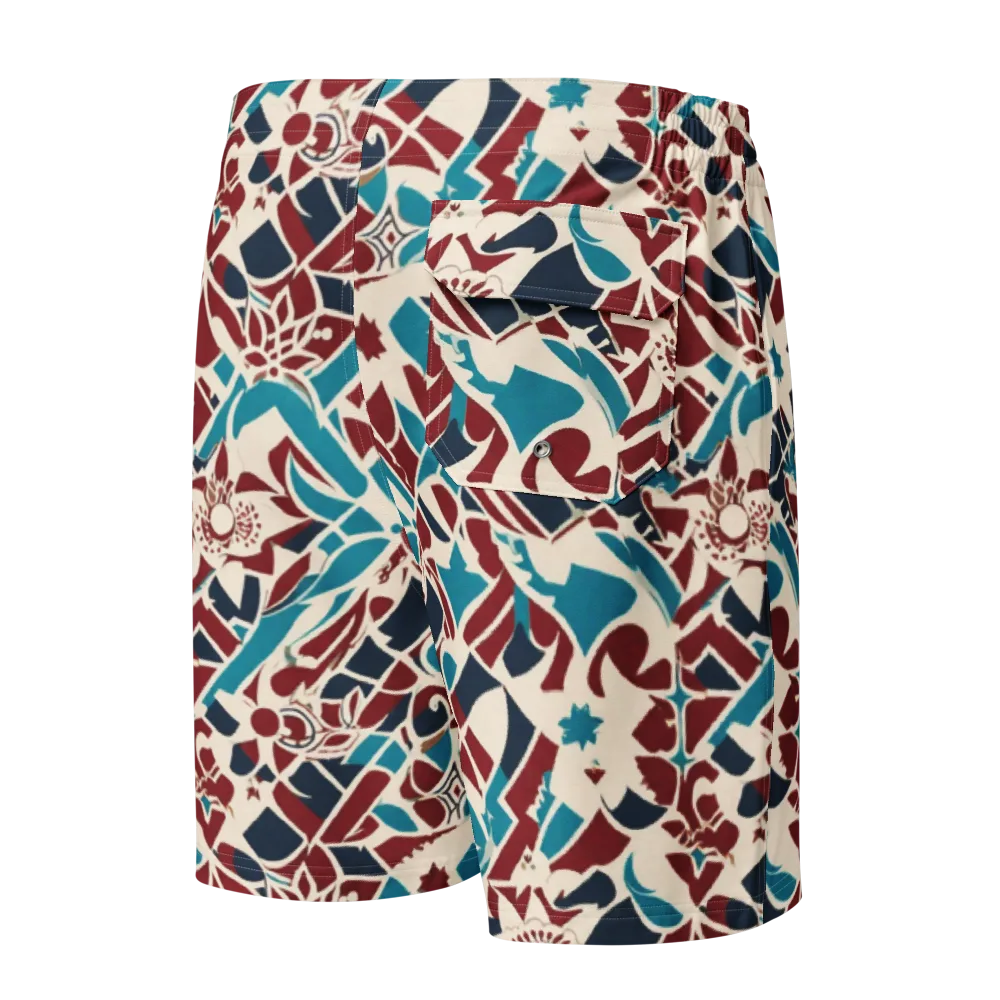 Deco Wildflower on Men's Board Shorts — Back