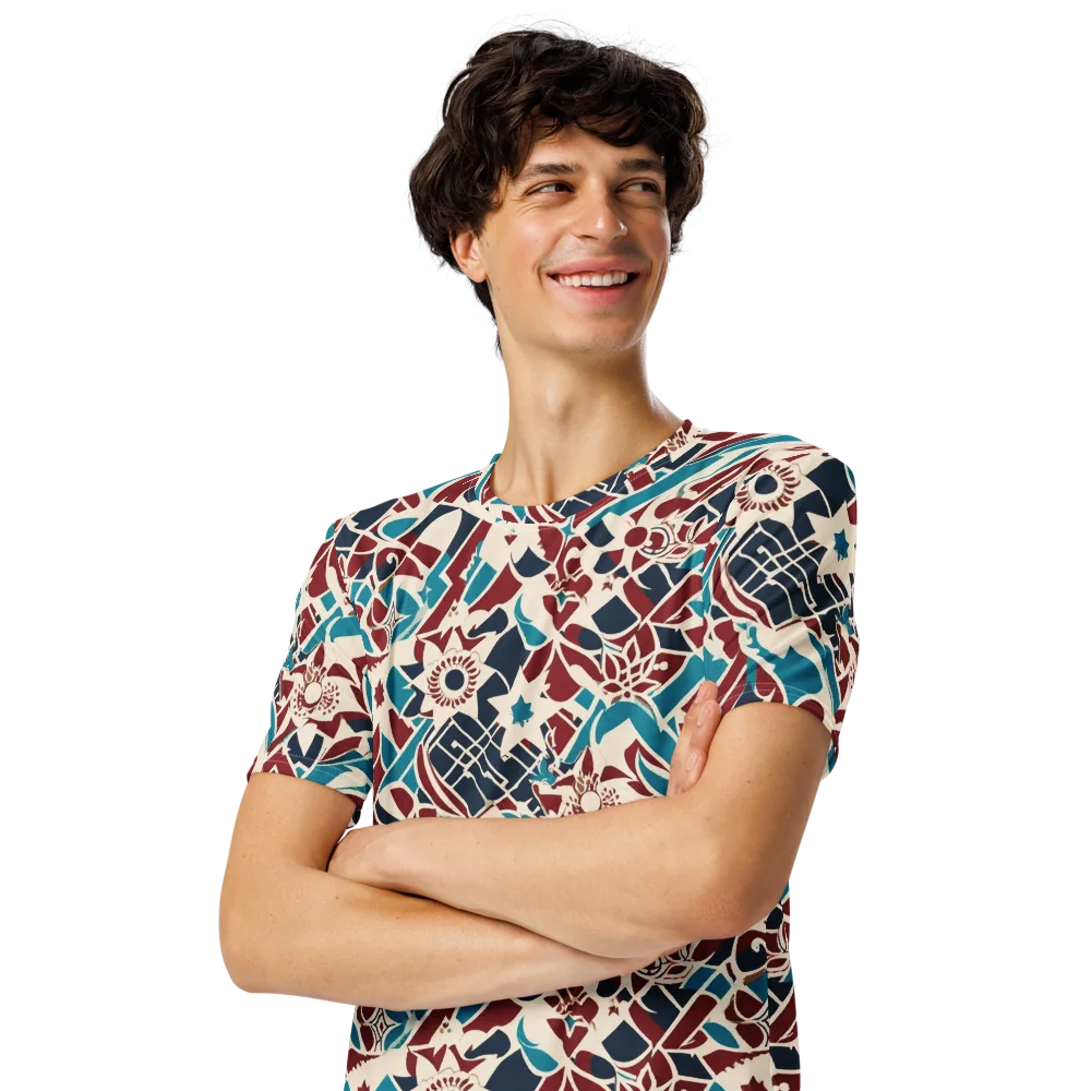Deco Wildflower on Men's Crew Neck T-Shirt — Left Front