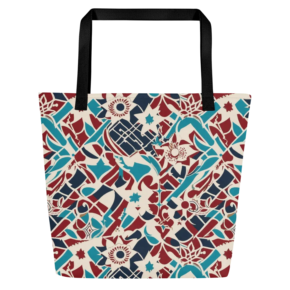 Deco Wildflower on Large Tote Bag W/ Pocket — Front