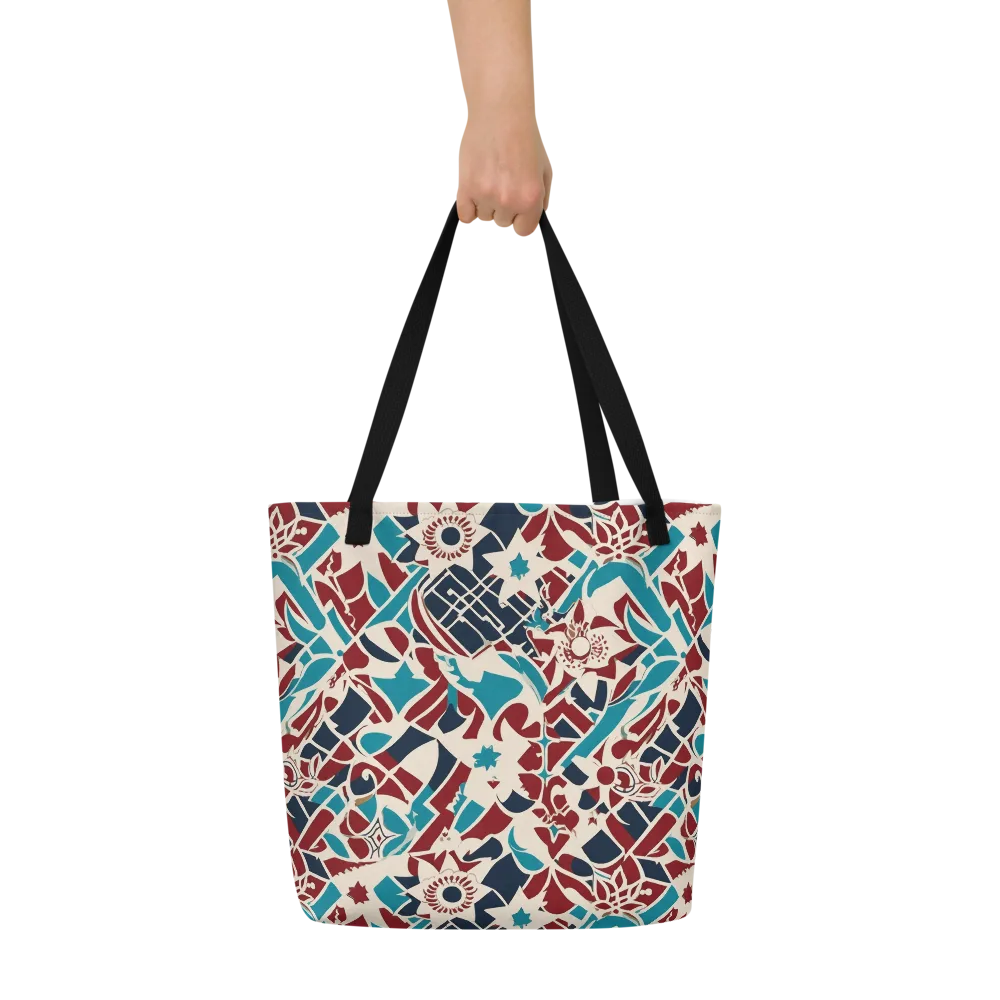 Deco Wildflower on Large Tote Bag W/ Pocket — Front