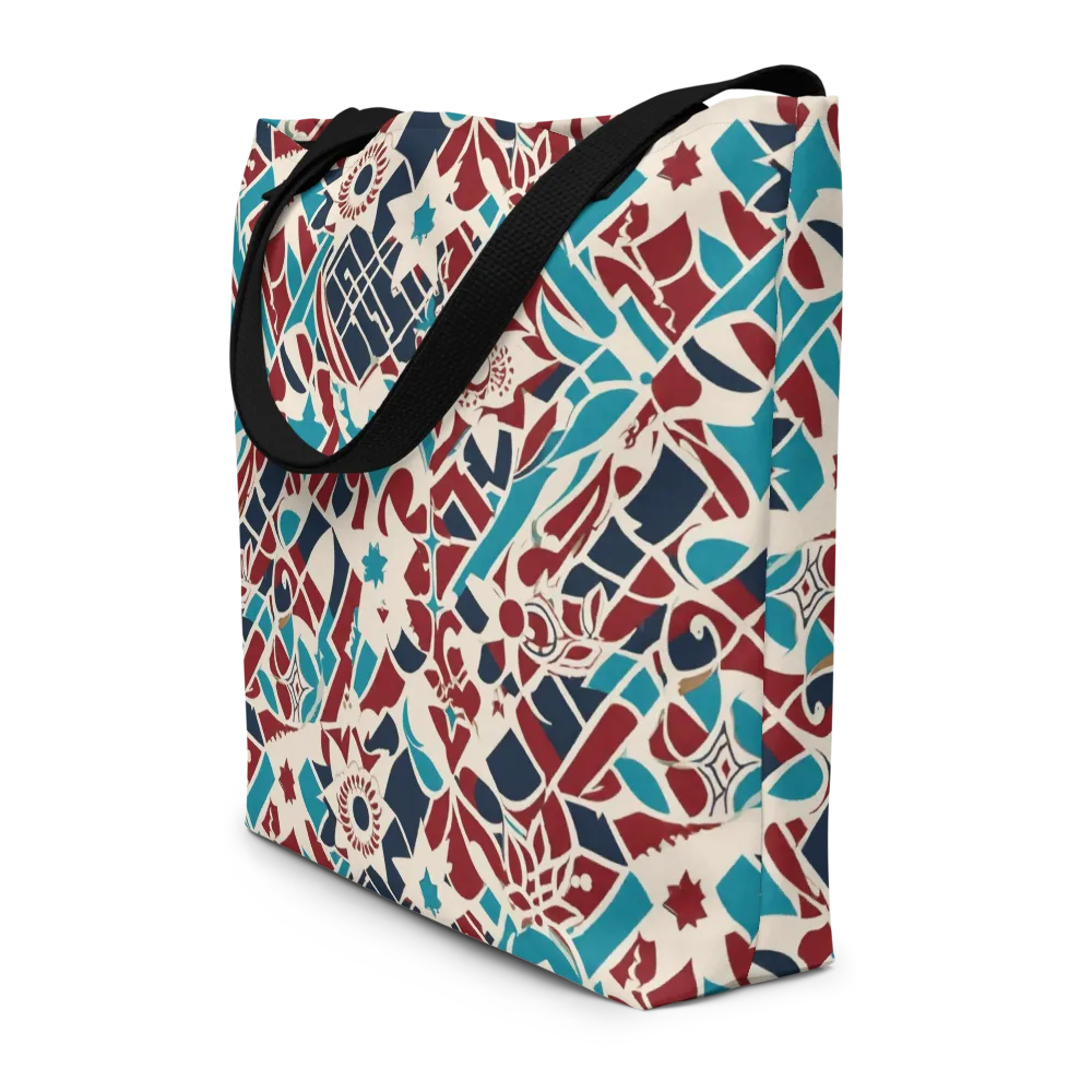 Deco Wildflower on Large Tote Bag W/ Pocket — Front