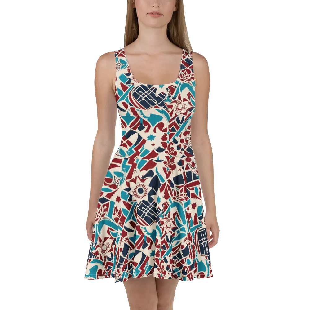Deco Wildflower on Skater Dress — Front