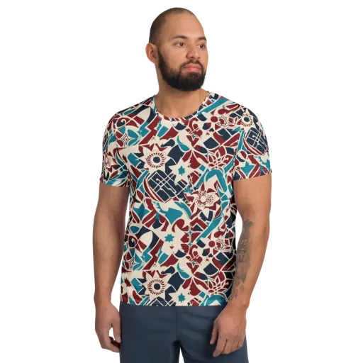 Deco Wildflower on a Men's Athletic T-Shirt