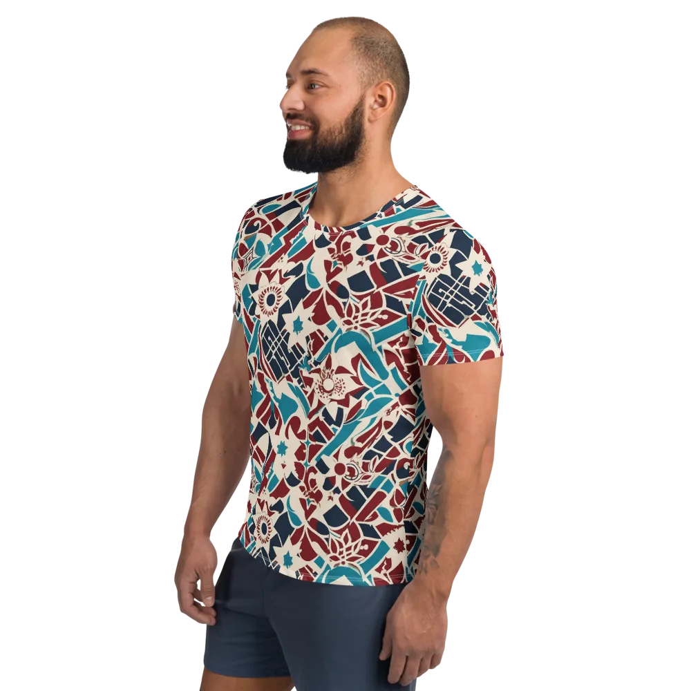 Deco Wildflower on Men's Athletic T-Shirt — Left