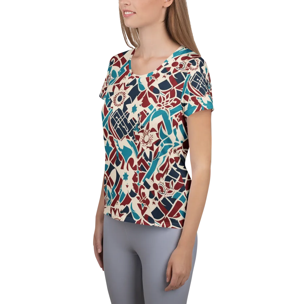 Deco Wildflower on Women's Athletic T-Shirt — Left