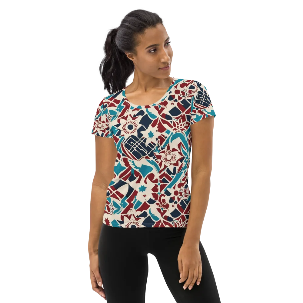 Deco Wildflower on Women's Athletic T-Shirt — Front