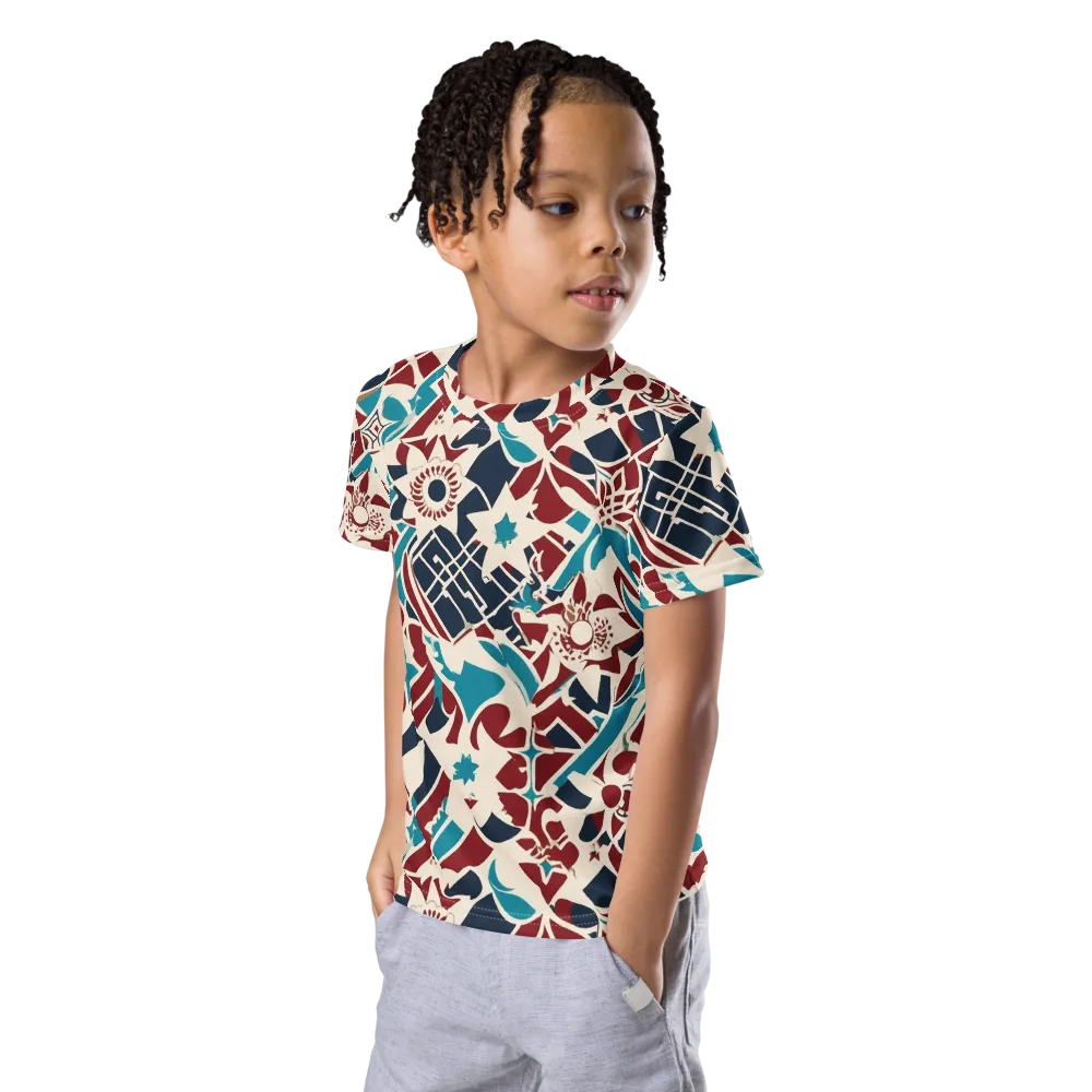Deco Wildflower on Kids Crew Neck T-Shirt — Left Front