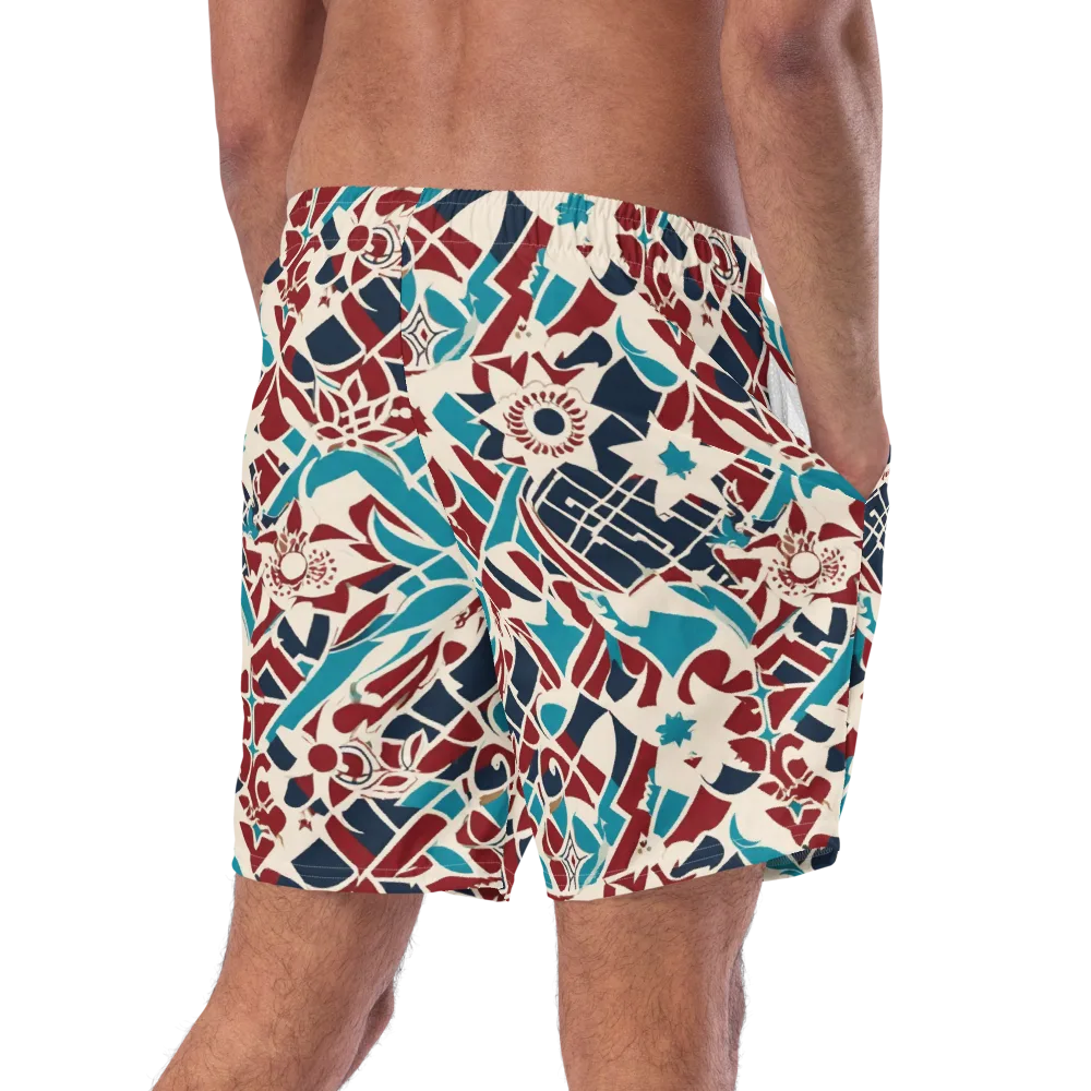 Deco Wildflower on Swim Trunks — Right Back