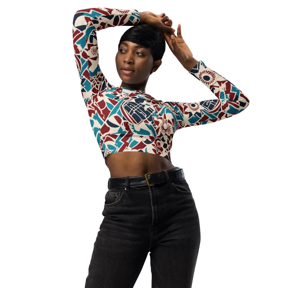 Deco Wildflower on Long Sleeve Crop Top — Front