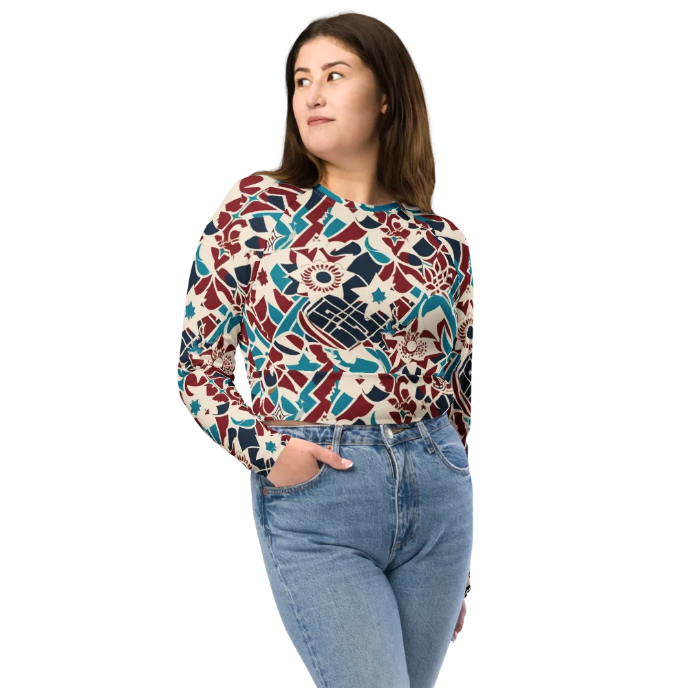 Deco Wildflower on Long Sleeve Crop Top — Front