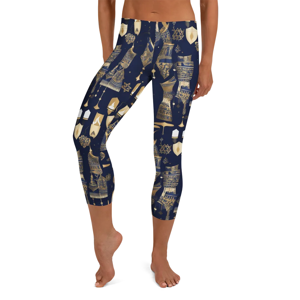 Gilded Vigil on Capri Leggings — Front
