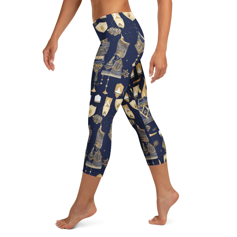 Gilded Vigil on Capri Leggings — Left