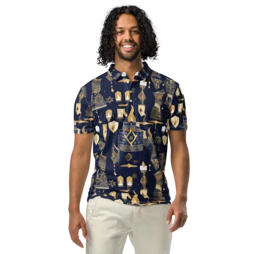 Gilded Vigil on a Men's Slim Fit Polo Shirt