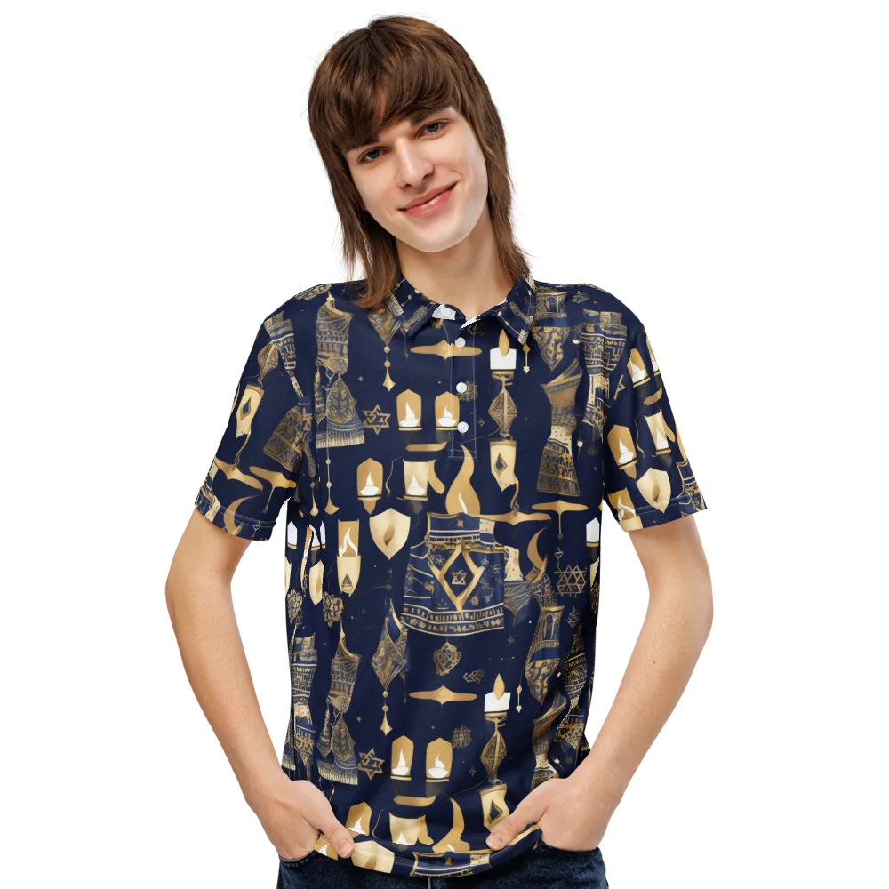 Gilded Vigil on Men's Slim Fit Polo Shirt — Front