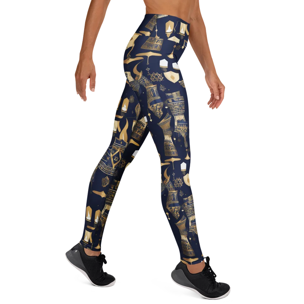 Gilded Vigil on Yoga Leggings — Right