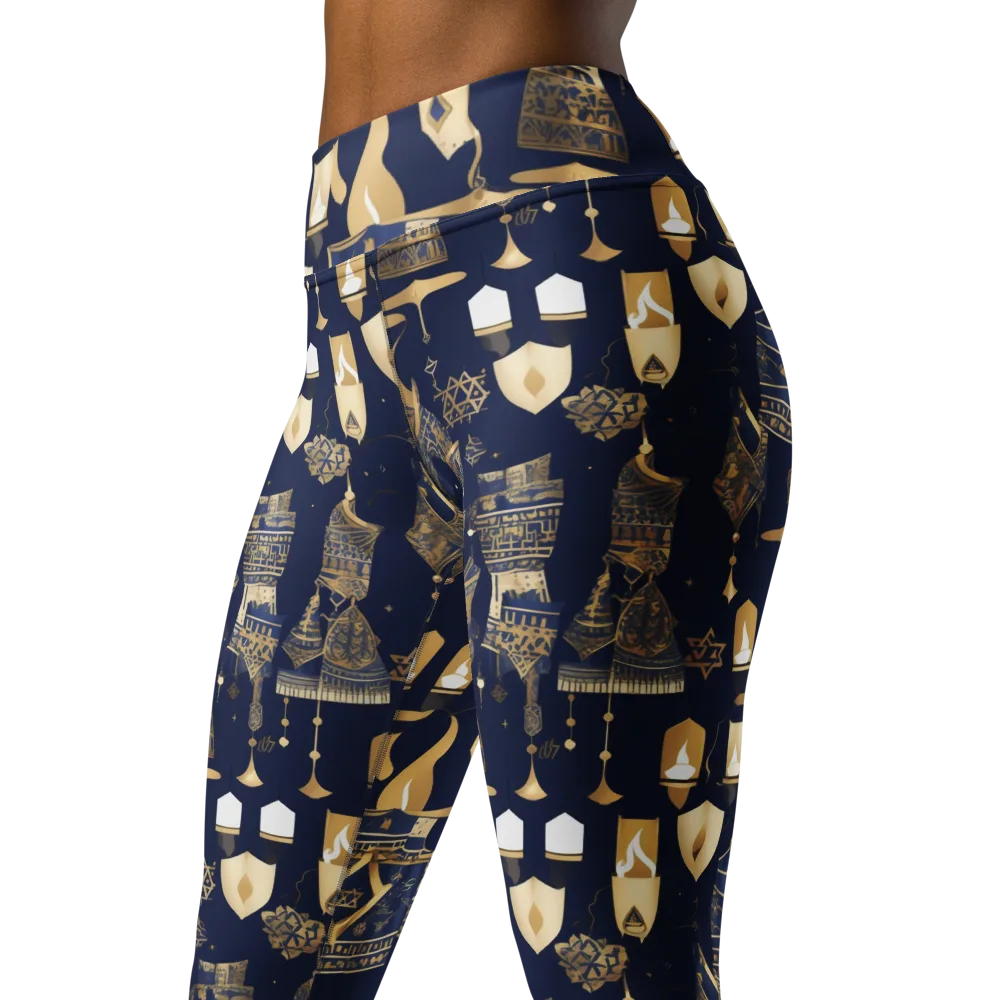Gilded Vigil on Yoga Leggings — Left Front