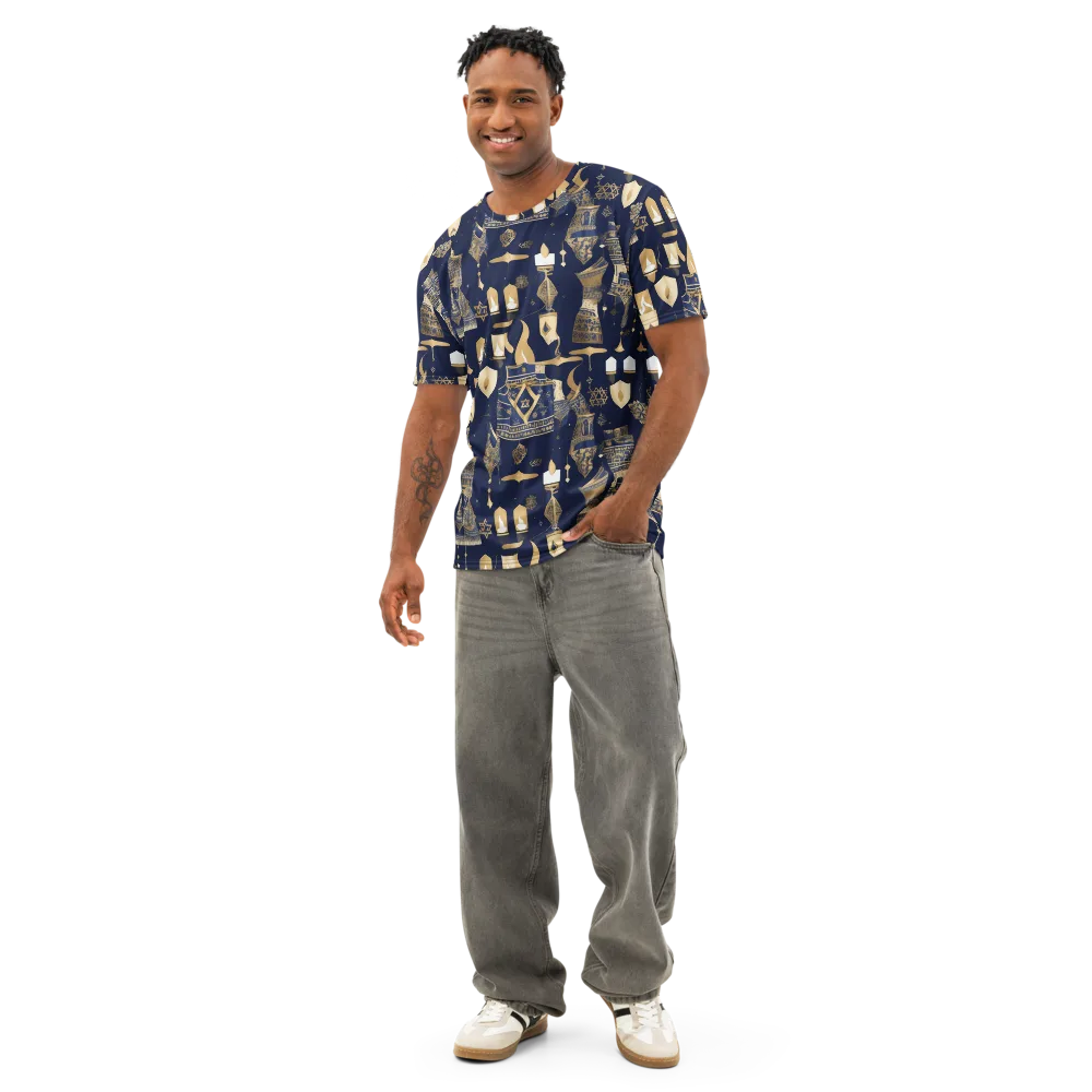 Gilded Vigil on Men's Cotton Crew Neck T-Shirt — Front