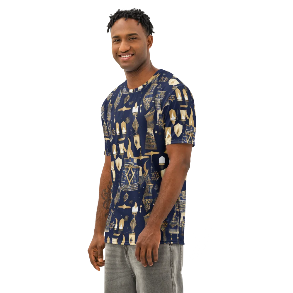 Gilded Vigil on Men's Cotton Crew Neck T-Shirt — Left Front