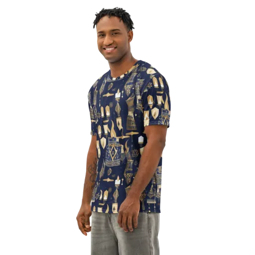 Gilded Vigil on a Men's Cotton Crew Neck T-Shirt