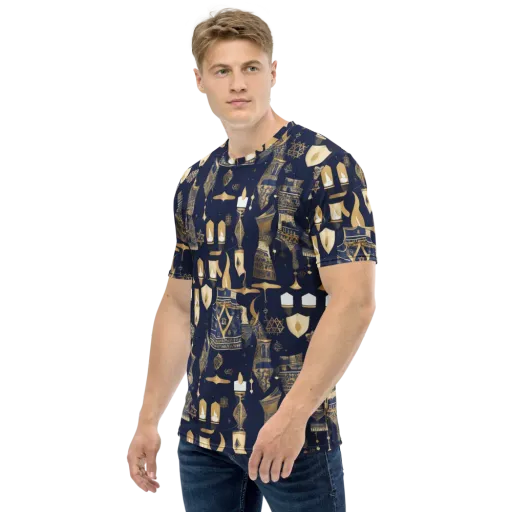 Gilded Vigil on a Men's Crew Neck T-Shirt