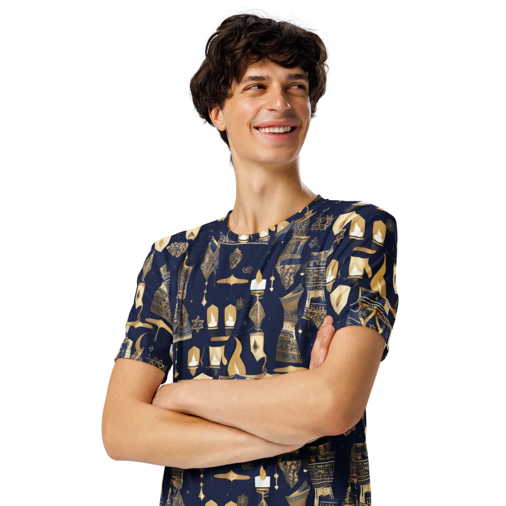 Gilded Vigil on Men's Crew Neck T-Shirt — Left Front