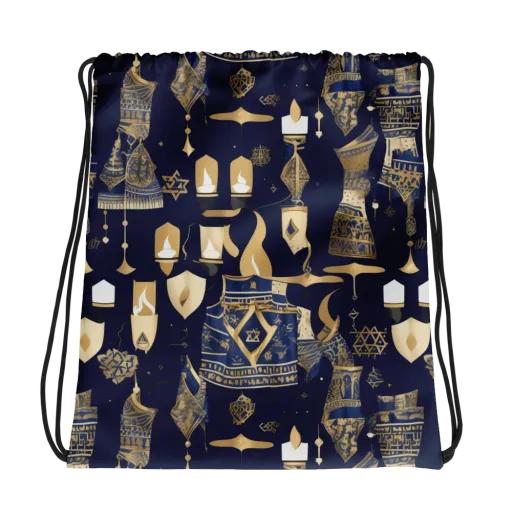 Gilded Vigil on a Drawstring Bag