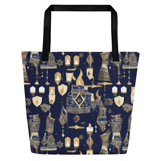 Gilded Vigil on a Large Tote Bag W/ Pocket