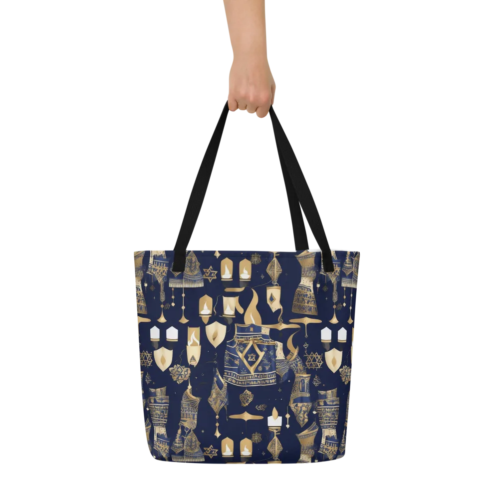Gilded Vigil on Large Tote Bag W/ Pocket — Front