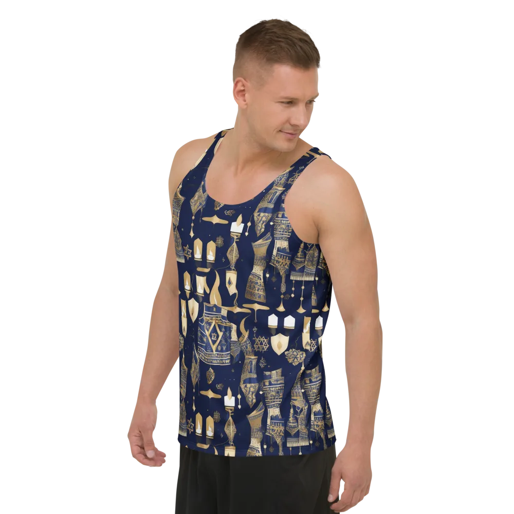 Gilded Vigil on Men's Tank Top — Left Front
