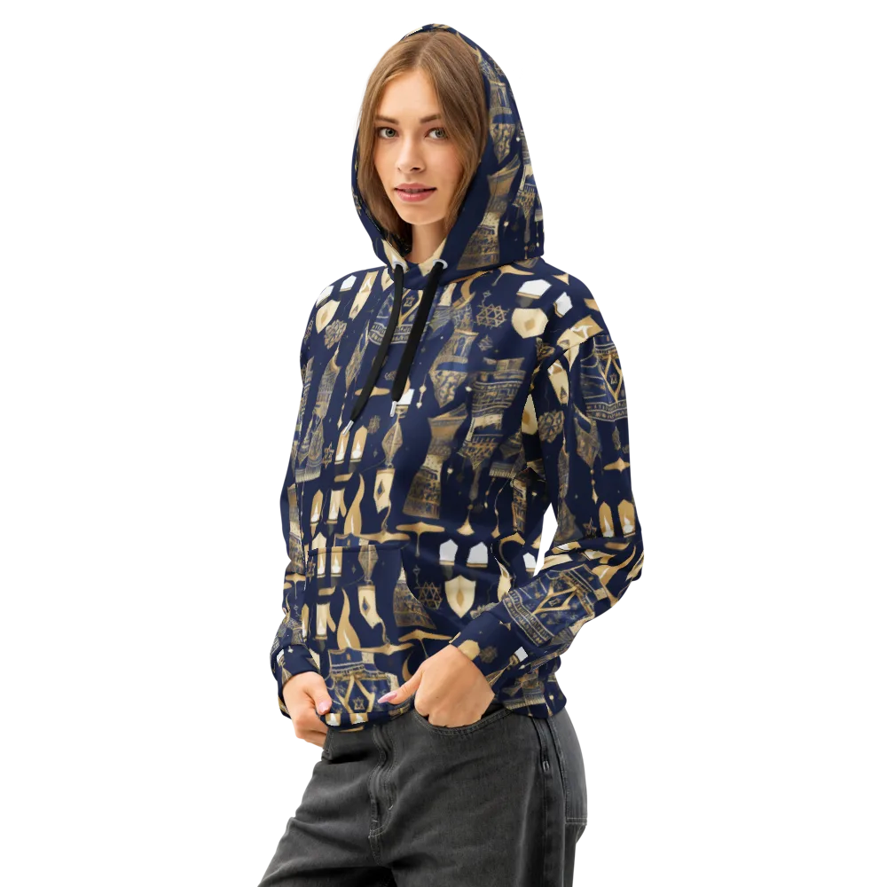 Gilded Vigil on Cotton Hoodie — Left Front