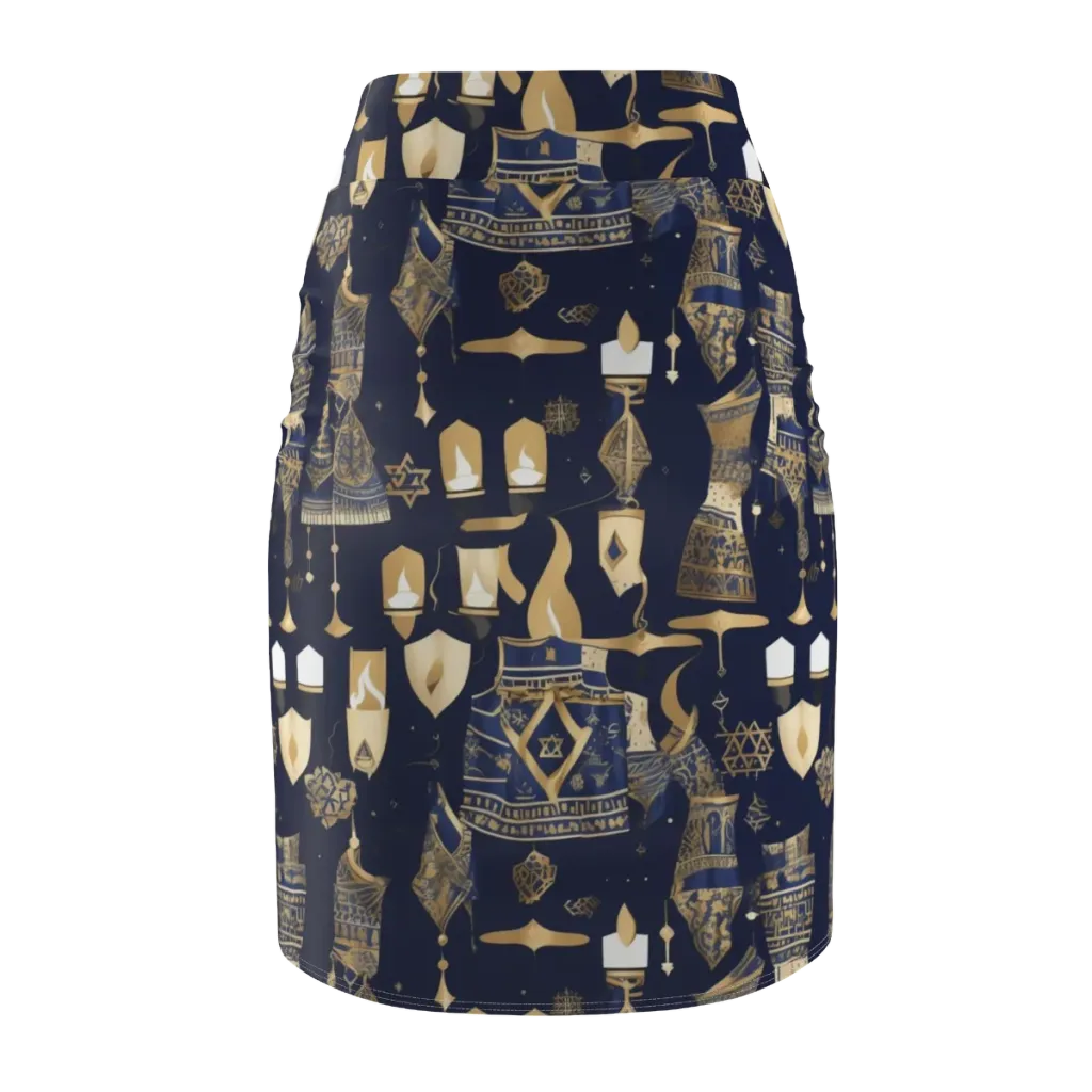 Gilded Vigil on Pencil Skirt — Back