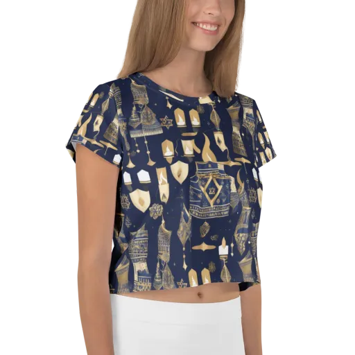 Gilded Vigil on a Crop Tee
