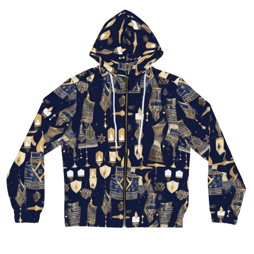 Gilded Vigil on a Women's Full-Zip Hoodie