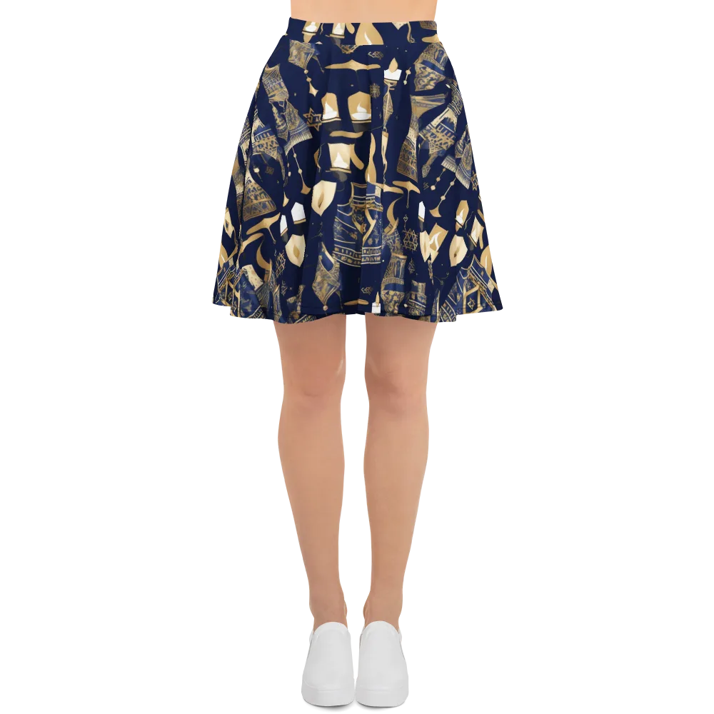 Gilded Vigil on Skater Skirt — Front