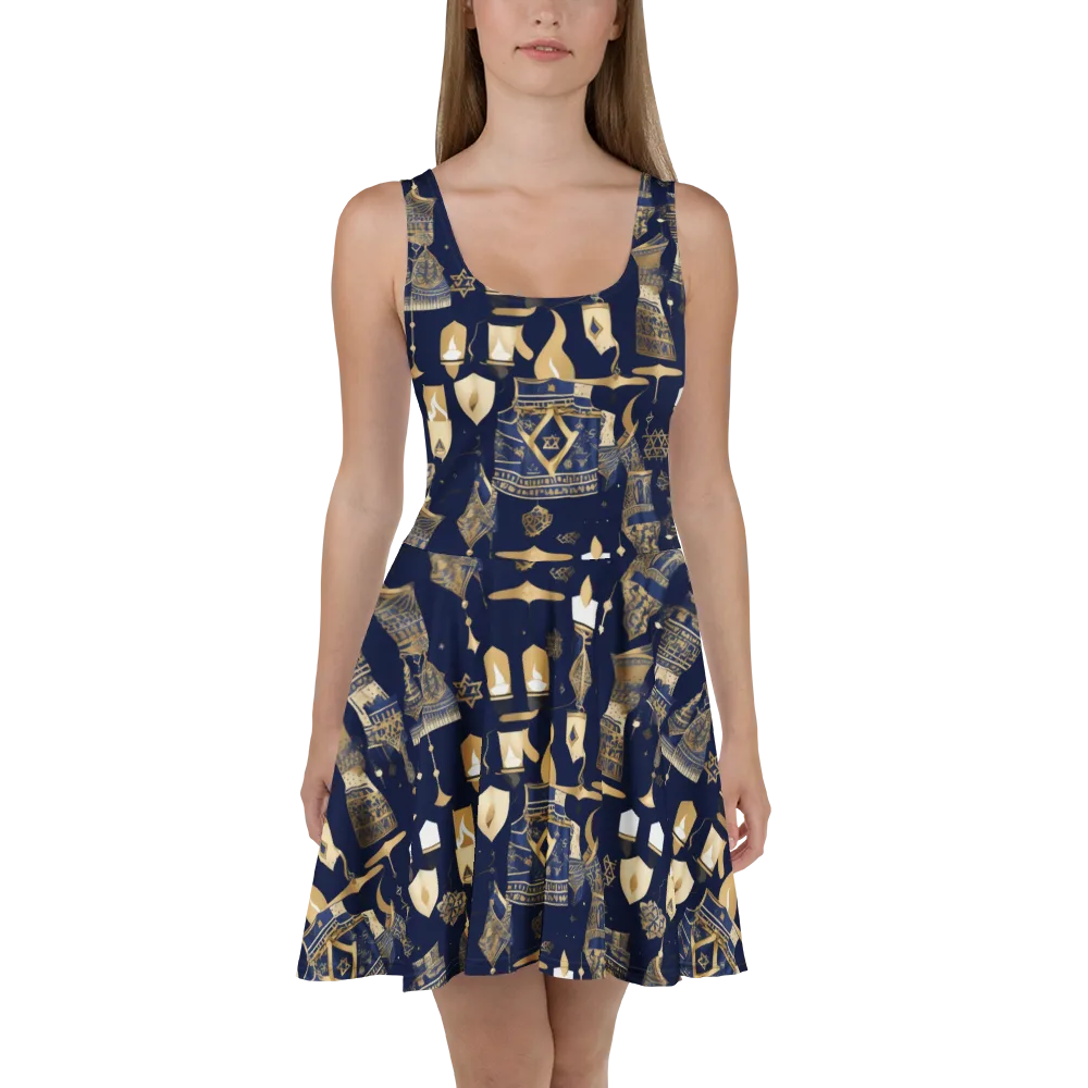 Gilded Vigil on Skater Dress — Front
