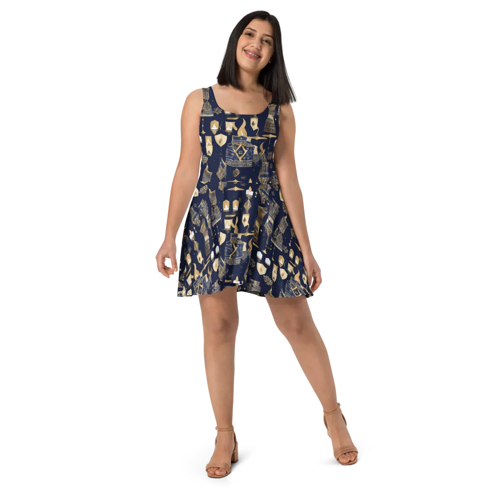 Gilded Vigil on Skater Dress — Front