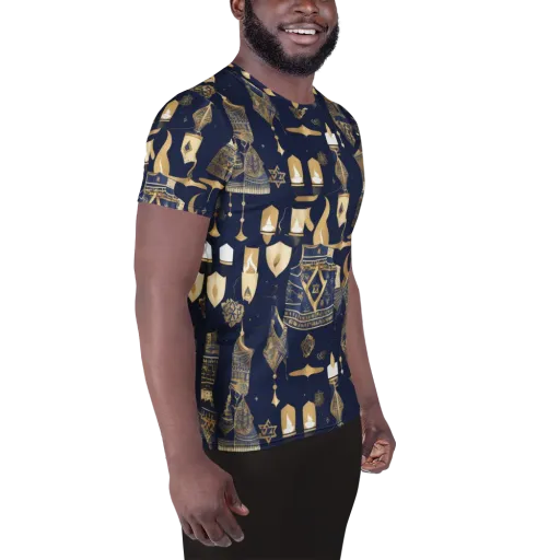 Gilded Vigil on a Men's Athletic T-Shirt