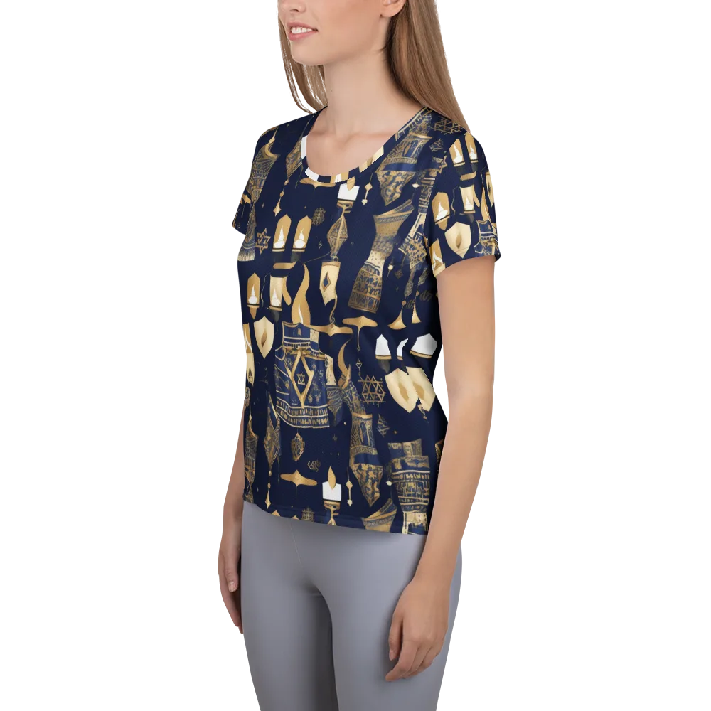 Gilded Vigil on Women's Athletic T-Shirt — Left