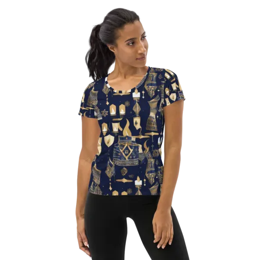 Gilded Vigil on a Women's Athletic T-Shirt