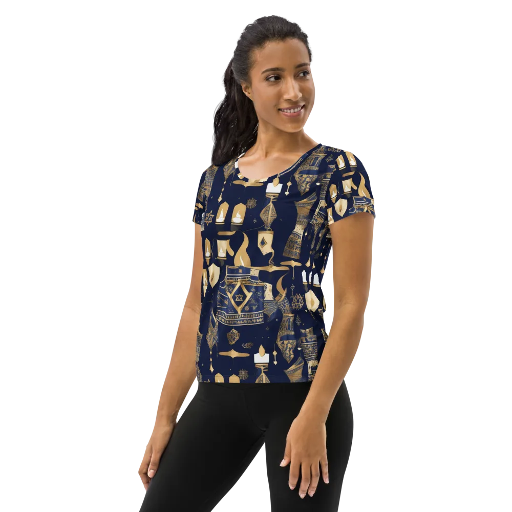 Gilded Vigil on Women's Athletic T-Shirt — Left