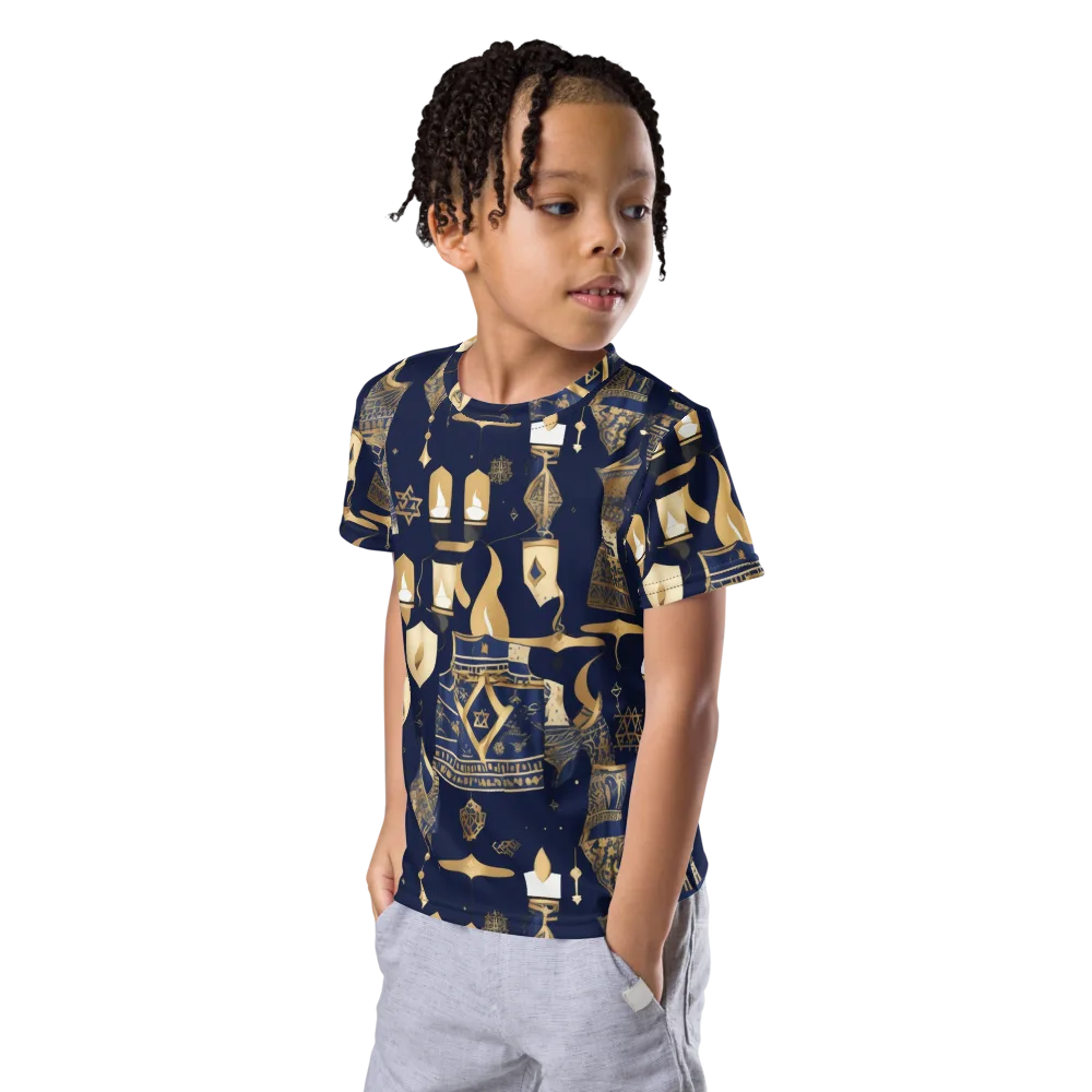 Gilded Vigil on Kids Crew Neck T-Shirt — Left Front